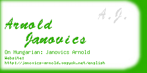 arnold janovics business card